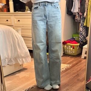 H&M wide leg light wash jeans